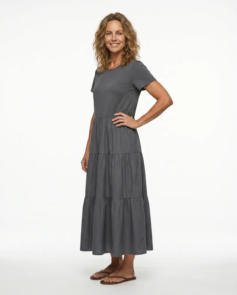 Kleid Baumwolle in  grau von Wendy (Bild 4)