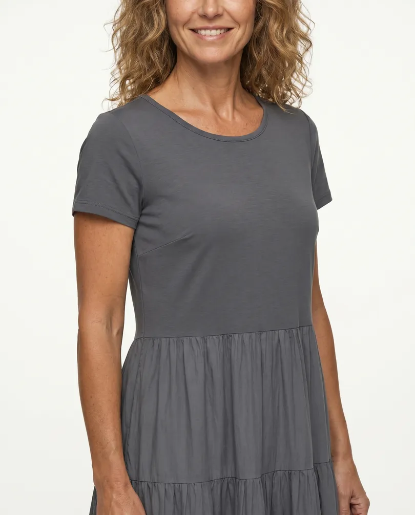 Kleid Baumwolle in  grau von Wendy (Bild 5)