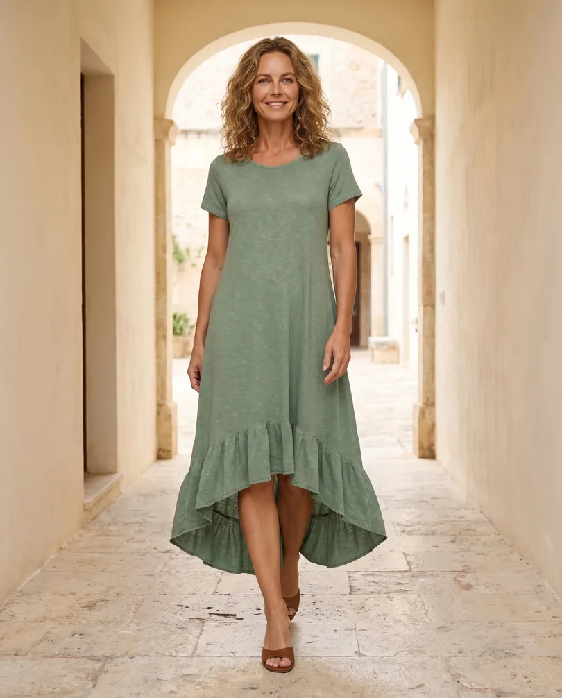 Kleid Baumwolle in  khaki von Esvivid (Bild 5)