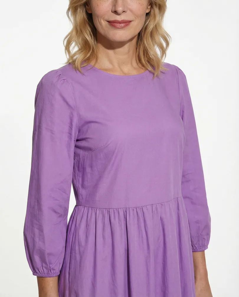 Kleid Baumwolle in  lila von Made in Italy (Bild 4)