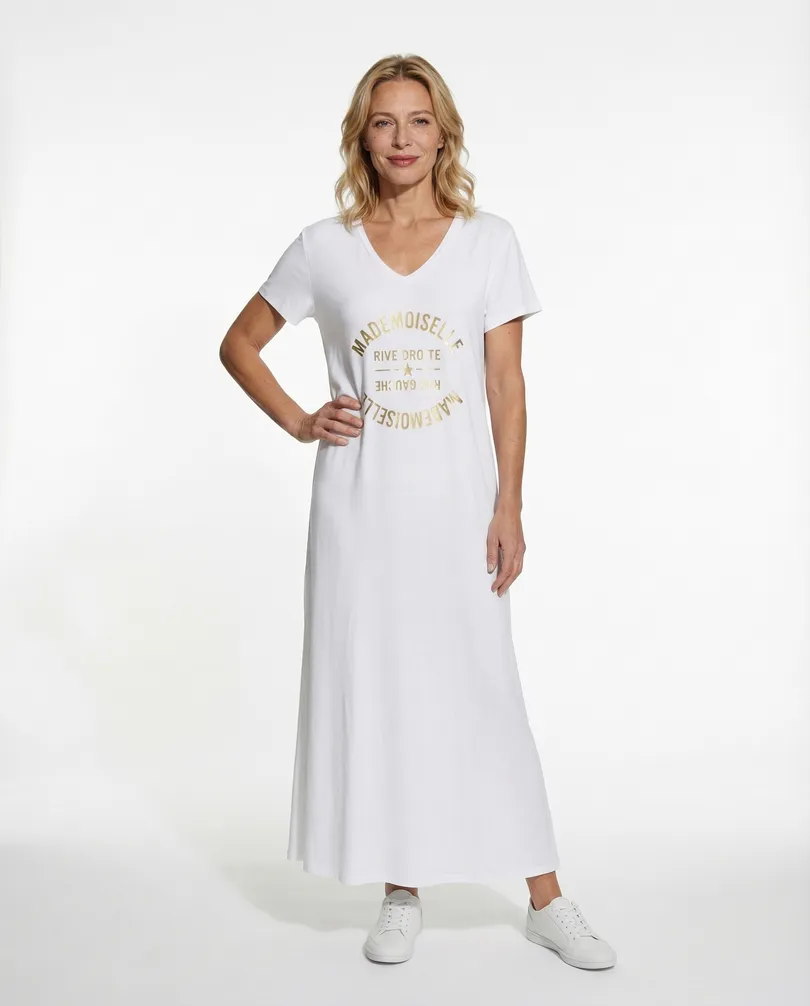 Kleid Baumwolle in  wei� von Made in Italy (Bild 3)