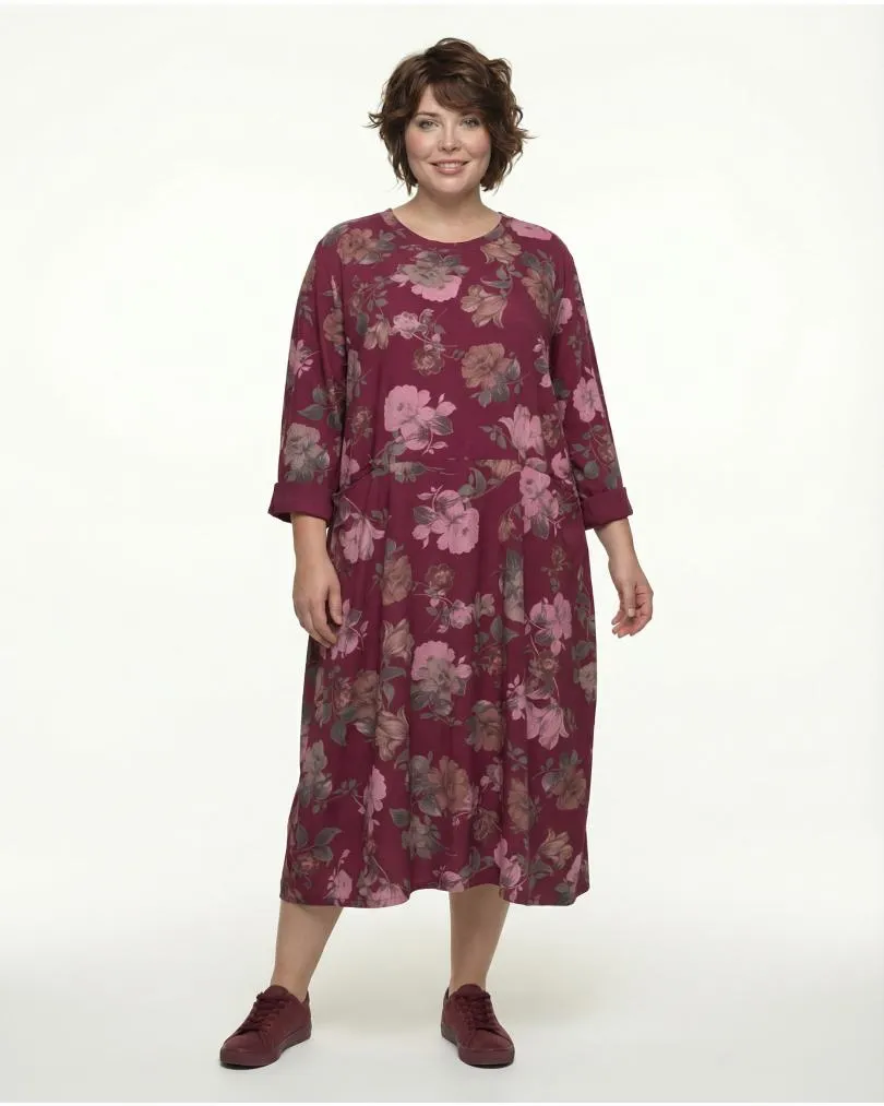 Kleid Baumwolle Floral in  beere von New Collection (Bild 2)