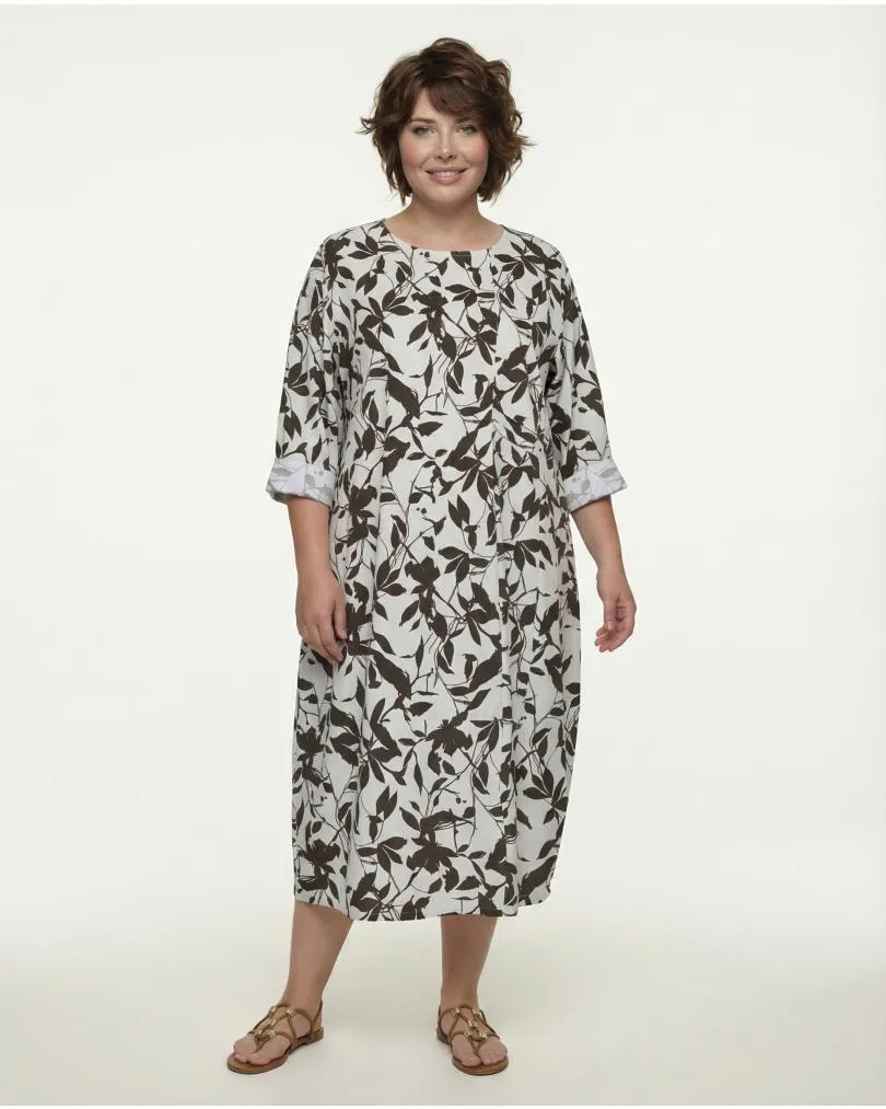 Kleid Baumwolle Floral in  braun von Made in Italy (Bild 3)
