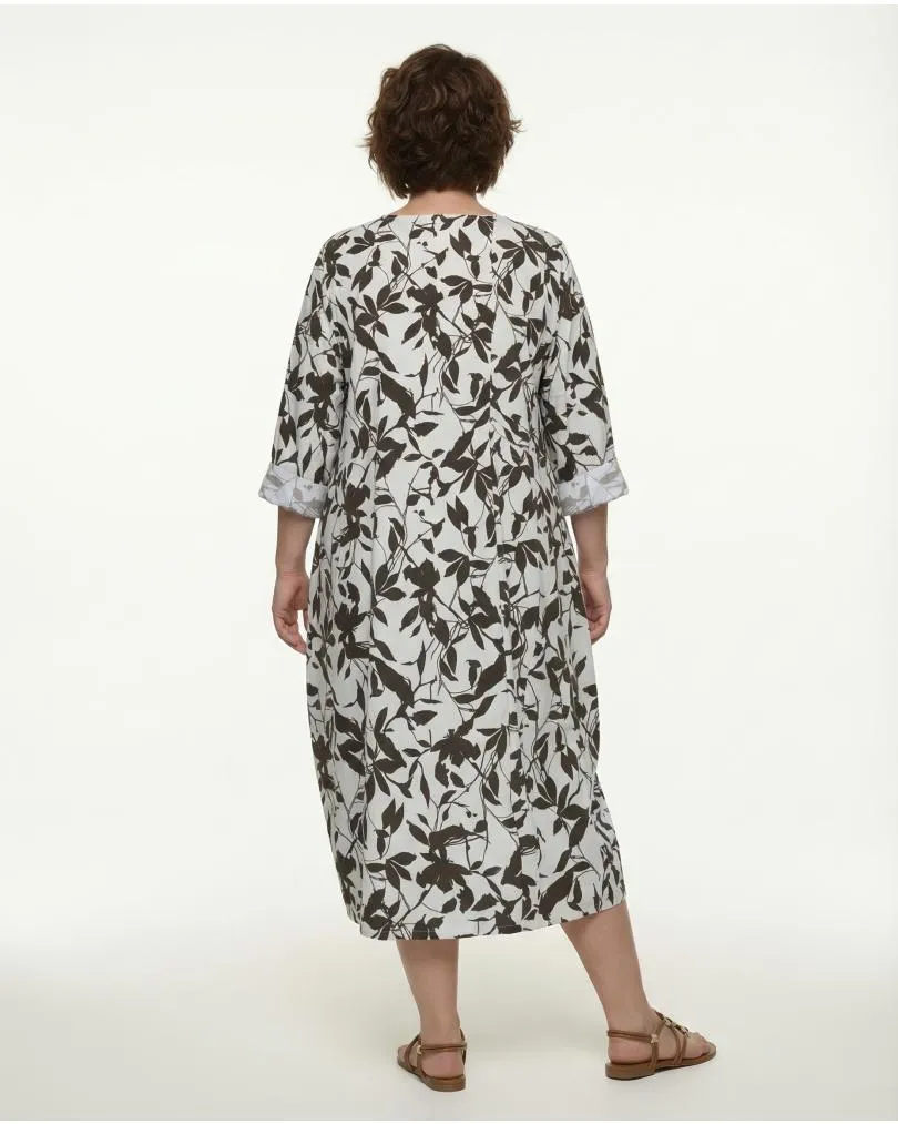 Kleid Baumwolle Floral in  braun von Made in Italy (Bild 4)