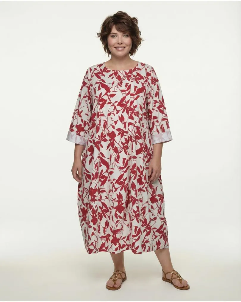 Kleid Baumwolle Floral in  rot von Made in Italy (Bild 3)