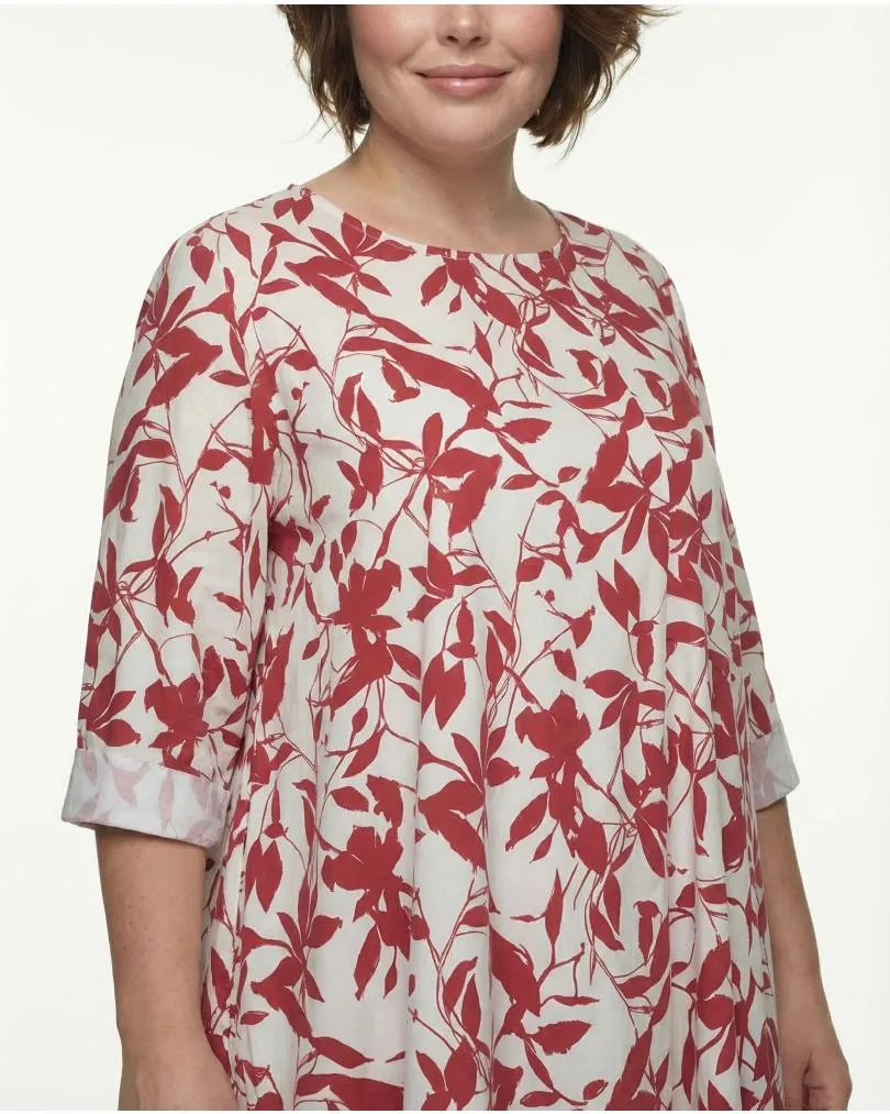 Kleid Baumwolle Floral in  rot von Made in Italy (Bild 5)