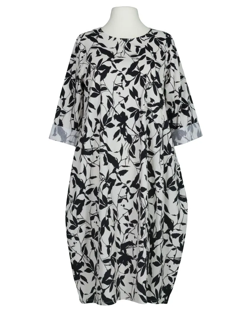 Kleid Baumwolle Floral in  schwarz von Made in Italy (Bild 1)
