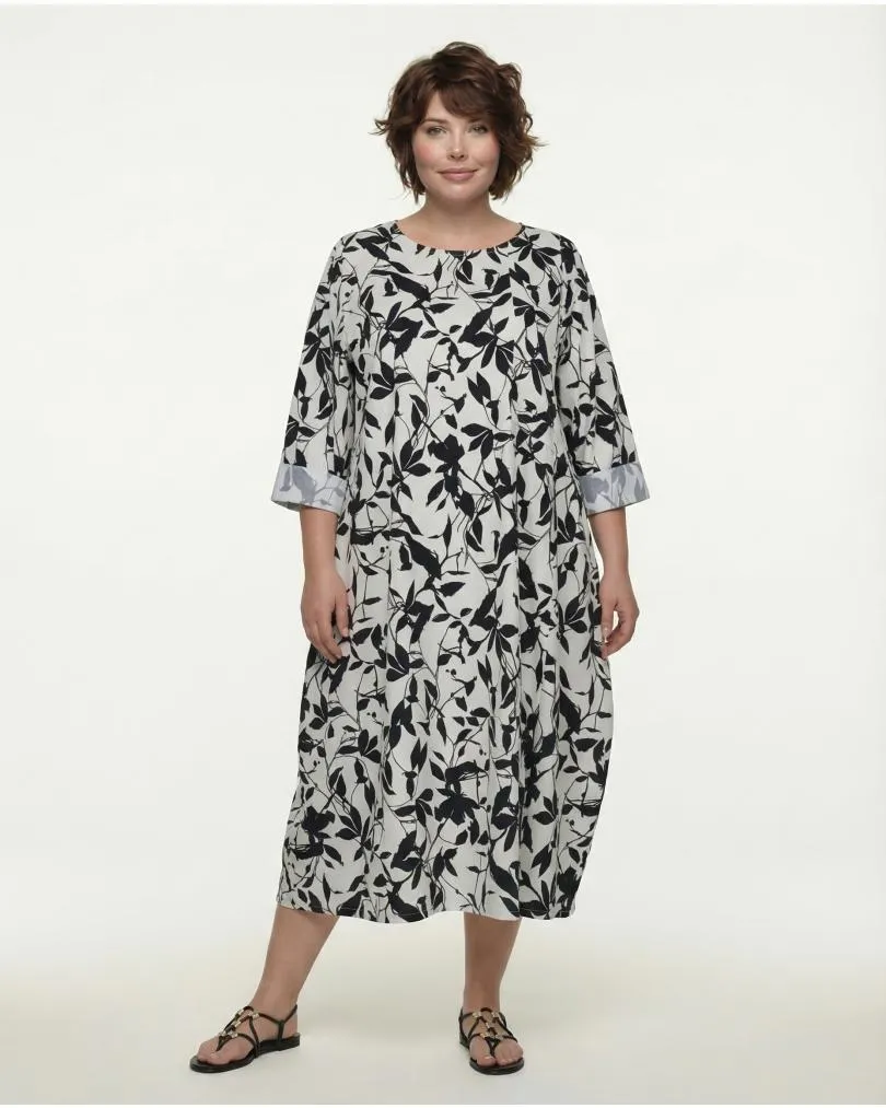 Kleid Baumwolle Floral in  schwarz von Made in Italy (Bild 3)