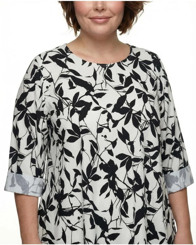 Kleid Baumwolle Floral in  schwarz von Made in Italy (Bild 5)