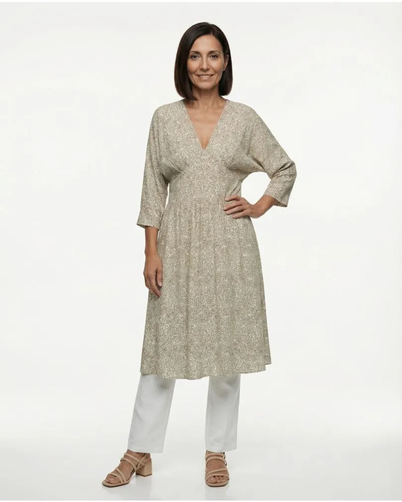 Kleid Blumenmuster in  beige von Italia Moda (Bild 3)