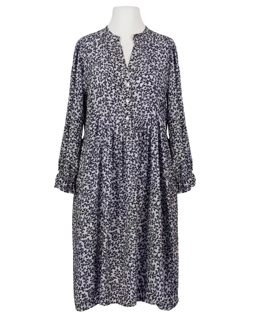 Kleid Blumenmuster in  blau von Made in Italy (Bild 1)