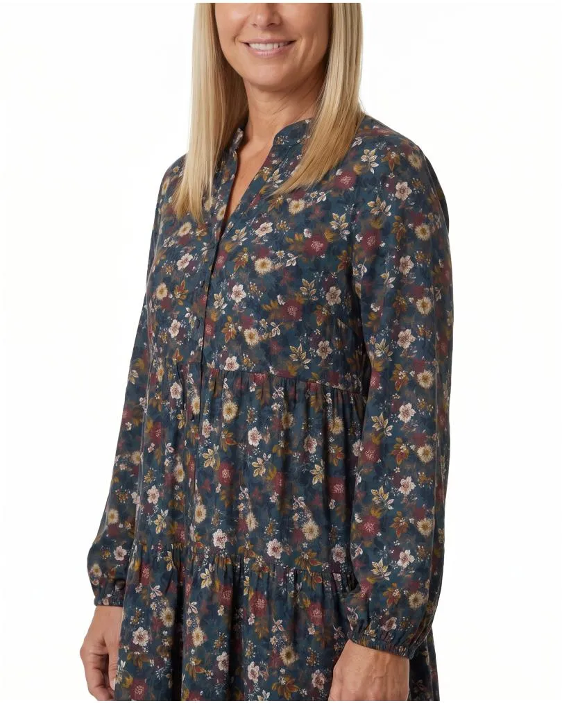 Kleid Blumenmuster in  blau von Made in Italy (Bild 4)
