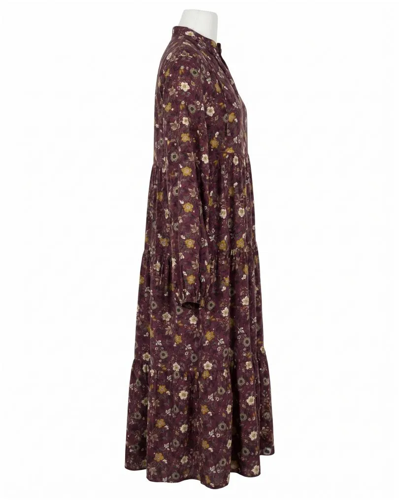 Kleid Blumenmuster in  bordeaux von Made in Italy (Bild 2)