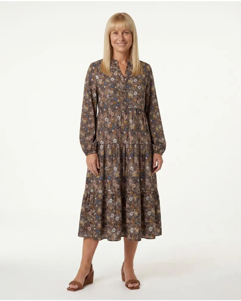 Kleid Blumenmuster in  braun von Made in Italy (Bild 3)