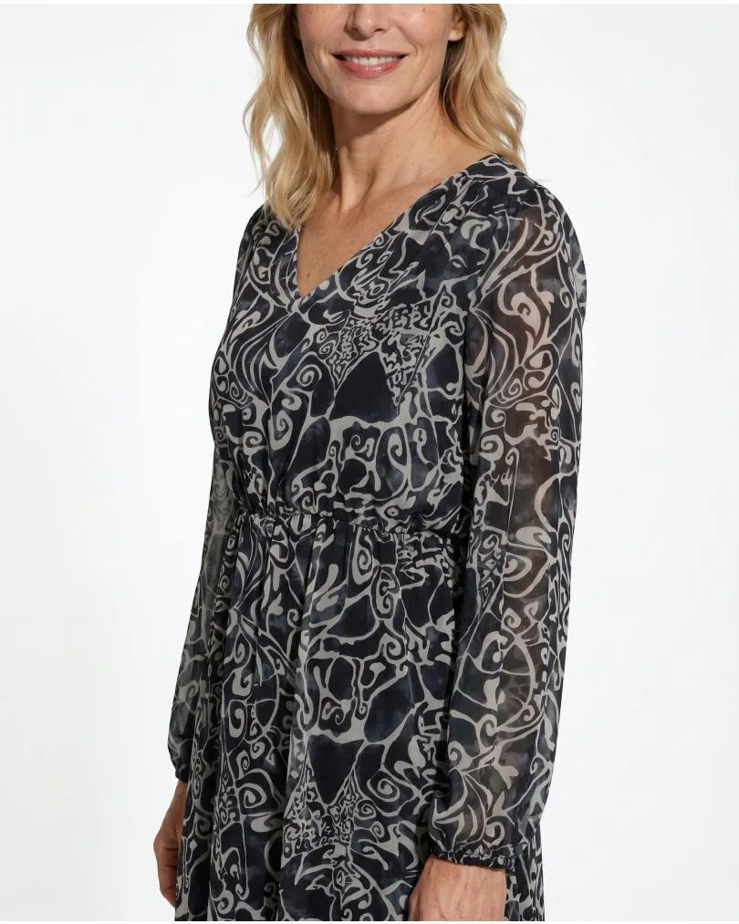 Kleid Chiffon in  schwarz von Made in Italy (Bild 4)