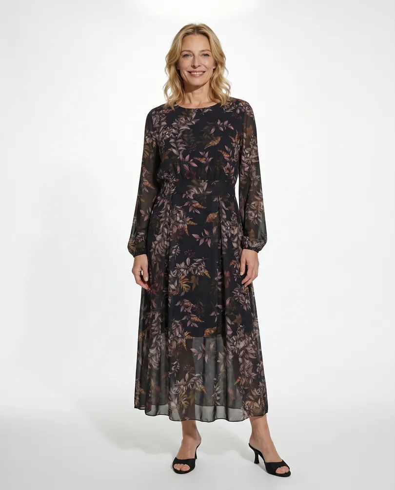Kleid Cr�pe Chiffon in  schwarz von Made in Italy (Bild 3)