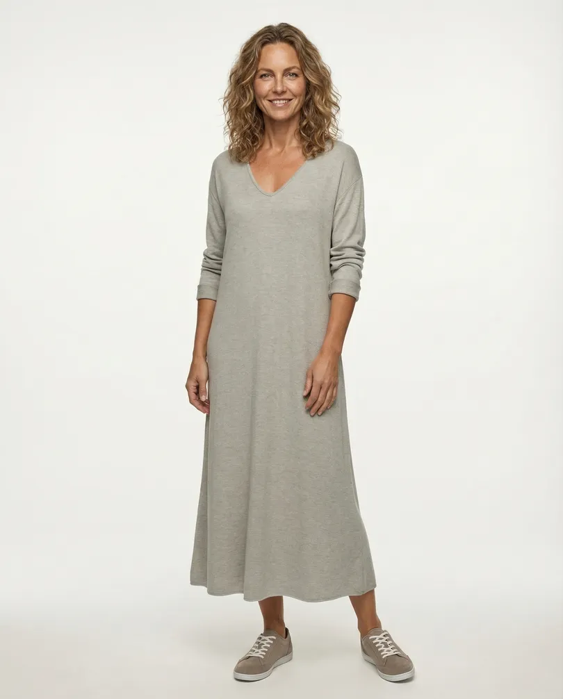 Kleid Feinstrick in  beige von Made in Italy (Bild 3)