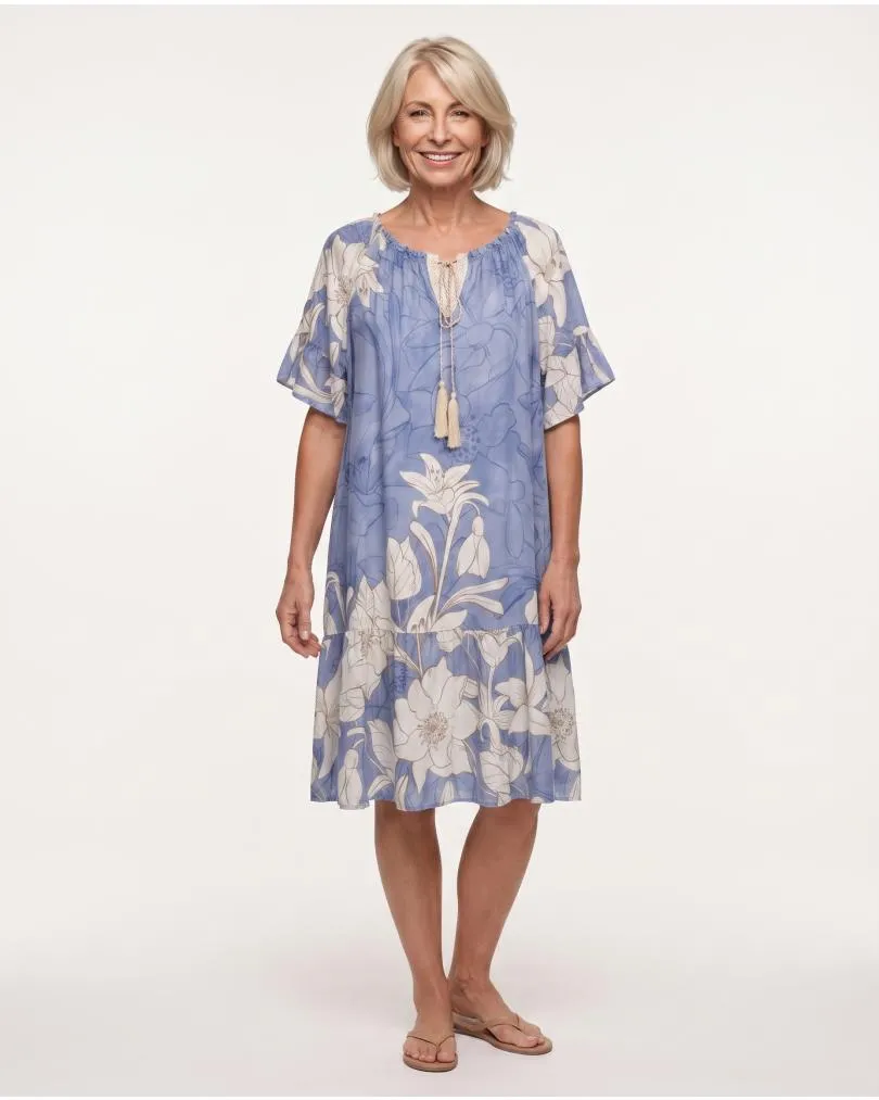 Kleid Floral in  blau von Made in Italy (Bild 3)