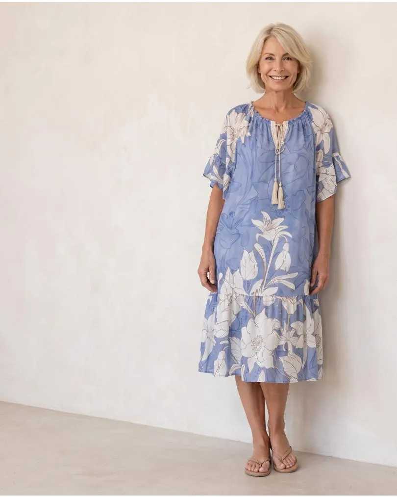 Kleid Floral in  blau von Made in Italy (Bild 5)