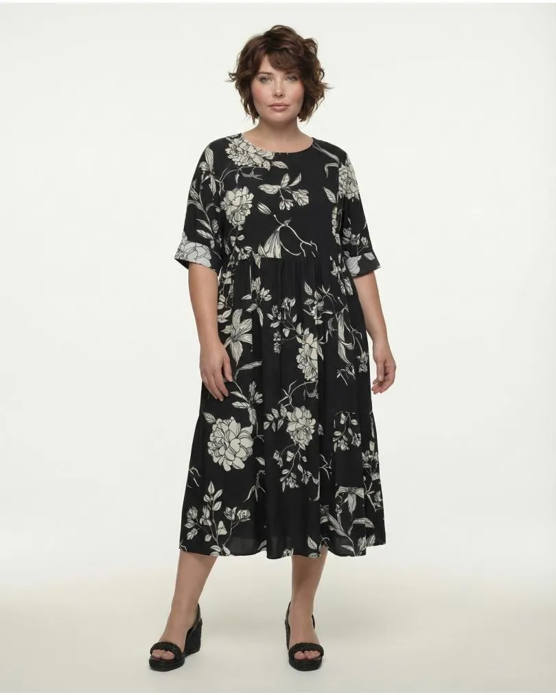 Kleid Floral Baumwolle in  schwarz von Wendy (Bild 4)