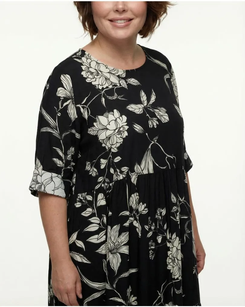 Kleid Floral Baumwolle in  schwarz von Wendy (Bild 6)
