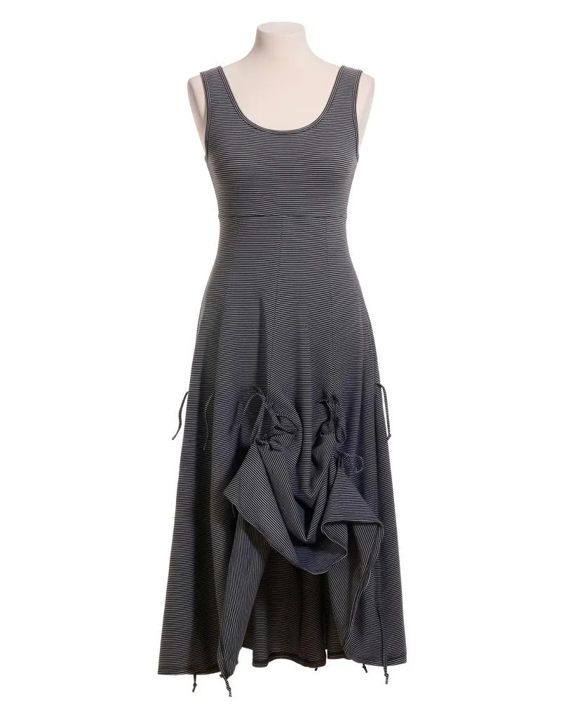 Baumwollkleid A-Linie gestreift in  schwarz von FASHION (Bild 1)