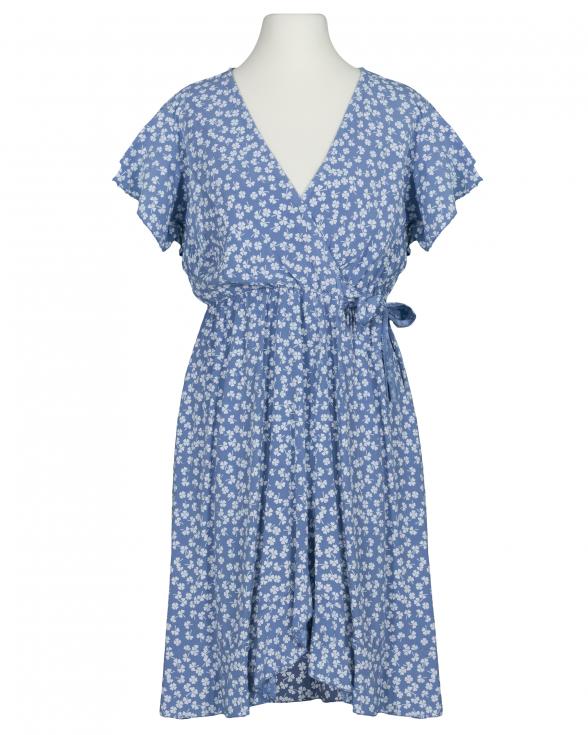 Kleid in Wickeloptik in hellblau von Made in Italy