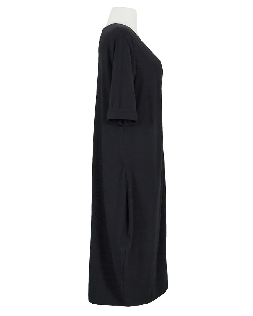 Kleid in Wickeloptik in  schwarz von Vincenzo Allocca (Bild 3)