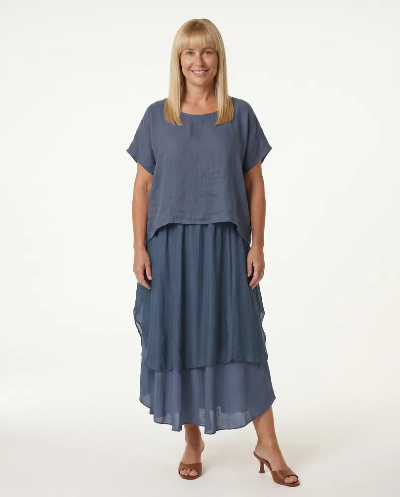 Kleid Lagenlook in  blau von Spaziodonna (Bild 4)