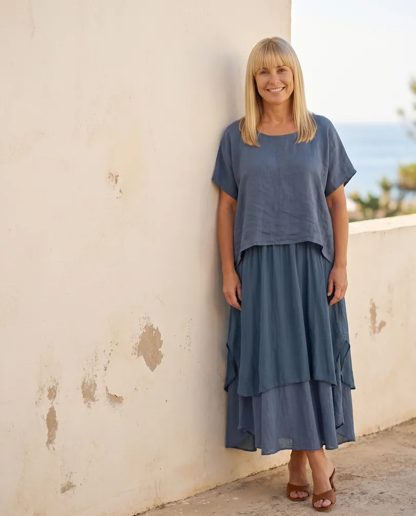 Kleid Lagenlook in  blau von Spaziodonna (Bild 6)