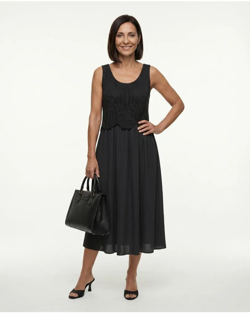 Kleid mit Ajourstrick in  schwarz von Diana (Bild 2)