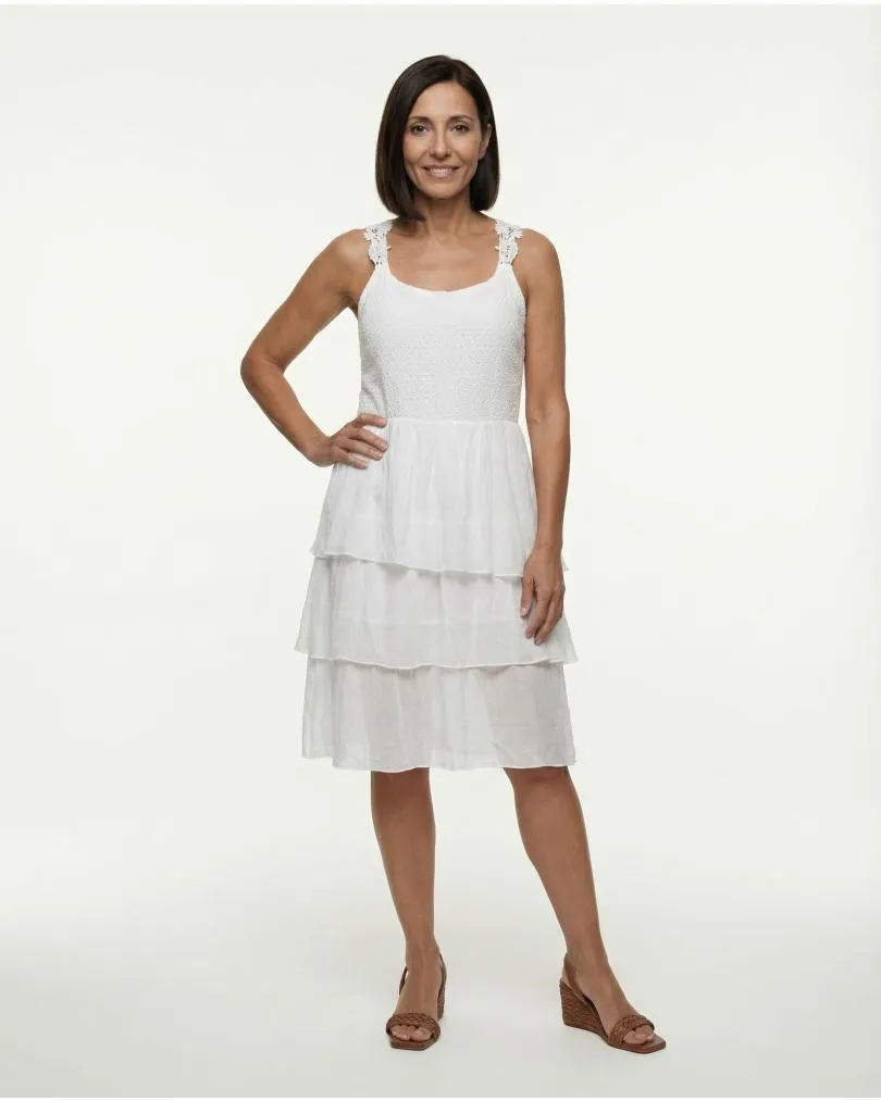 Kleid mit H�kelspitze in  wei� von Spaziodonna (Bild 1)