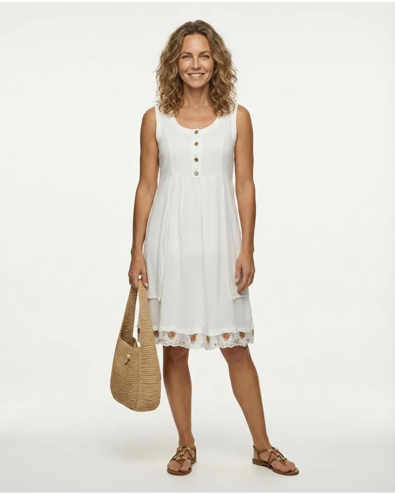 Kleid mit Leinen in  milchwei� von Diana (Bild 3)