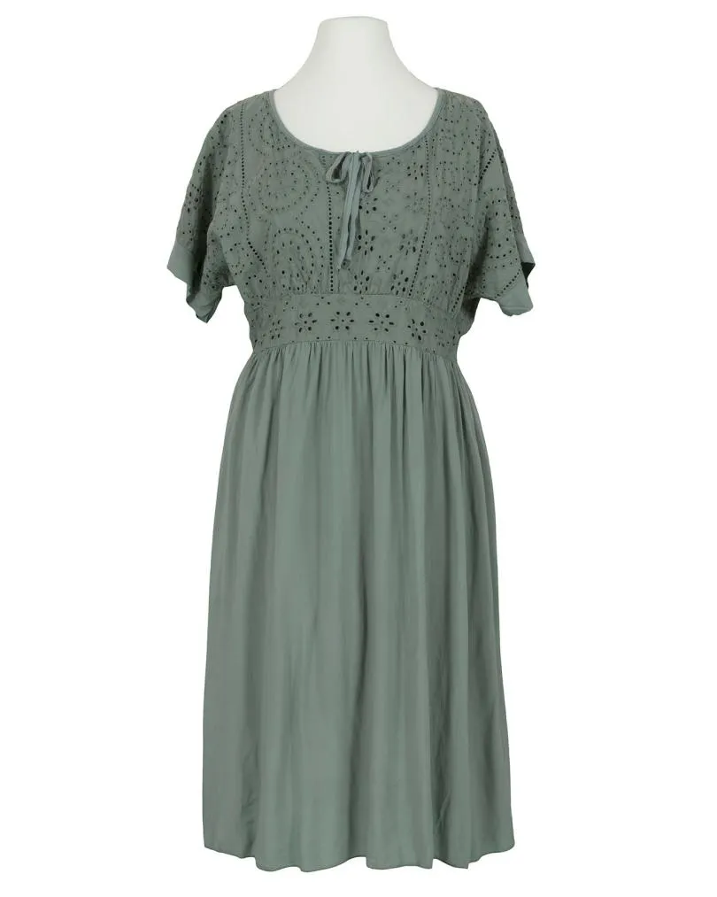 Kleid mit Lochstickerei in  khaki von Spaziodonna (Bild 1)