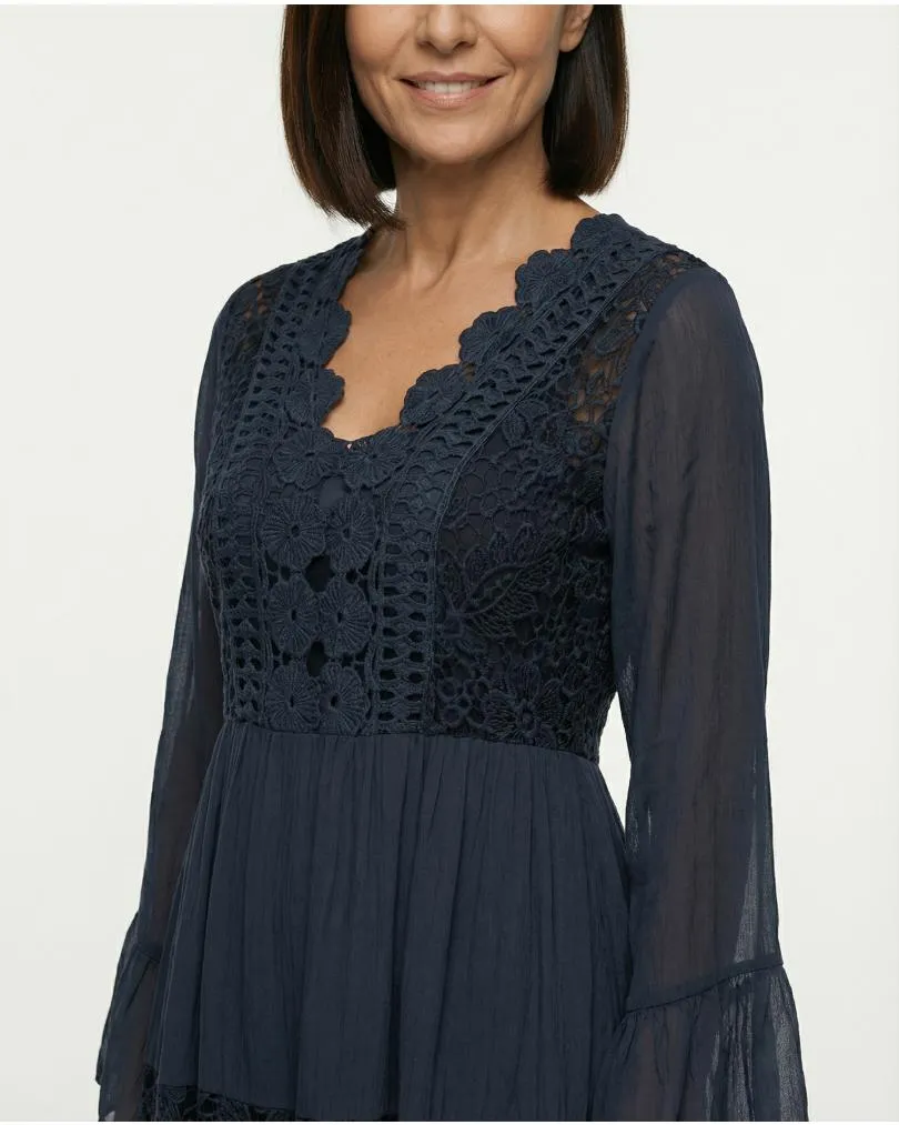 Kleid mit Seide in  blau von Diana (Bild 5)