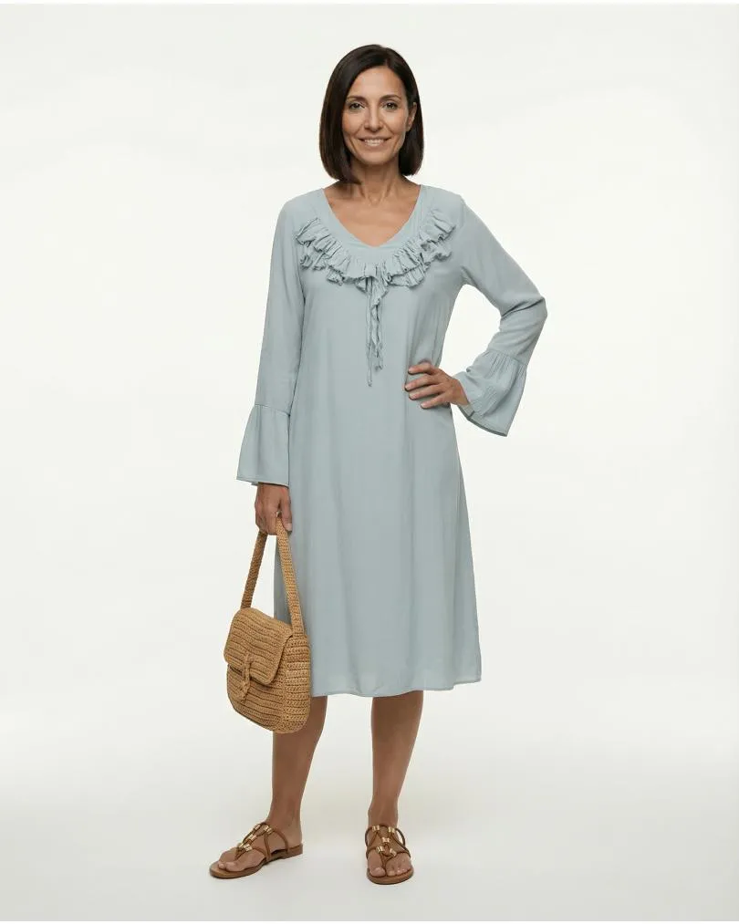Kleid mit Seide in  grau von Selected Touch (Bild 3)
