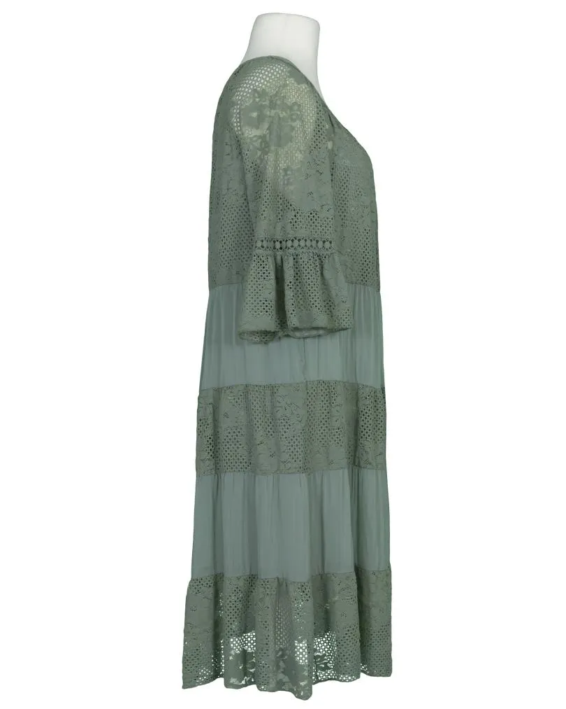 Kleid mit Seide in  oliv von Made in Italy (Bild 2)