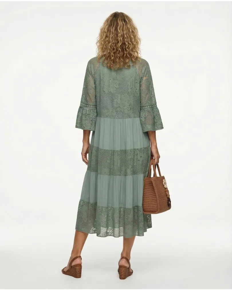 Kleid mit Seide in  oliv von Made in Italy (Bild 4)