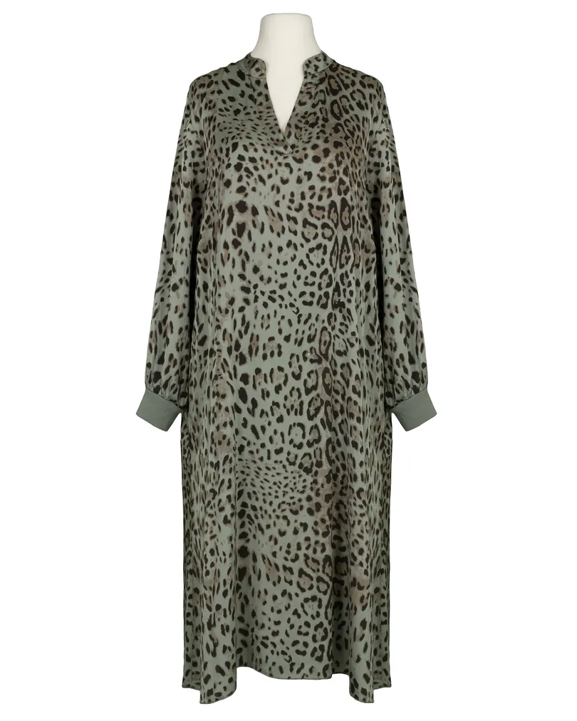 Kleid mit Seide Leoprint in khaki von Style Touch