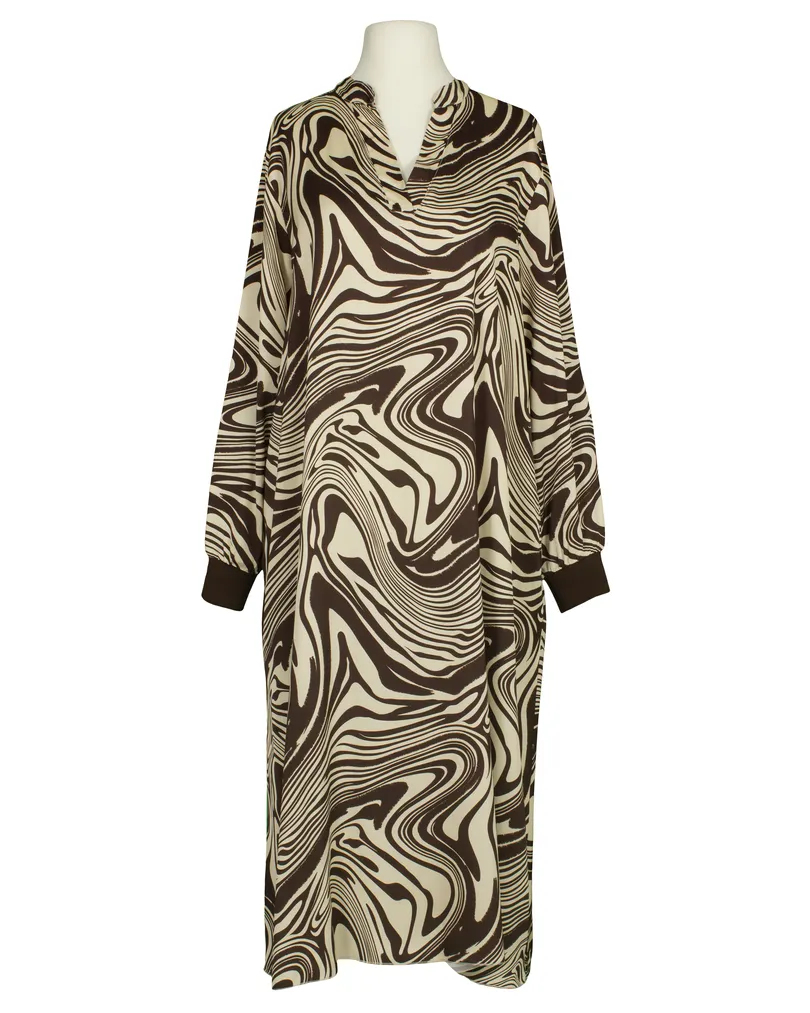 Kleid mit Seide Swirl-Print in braun von Style Touch