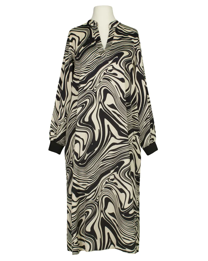 Kleid mit Seide Swirl-Print in schwarz von Style Touch