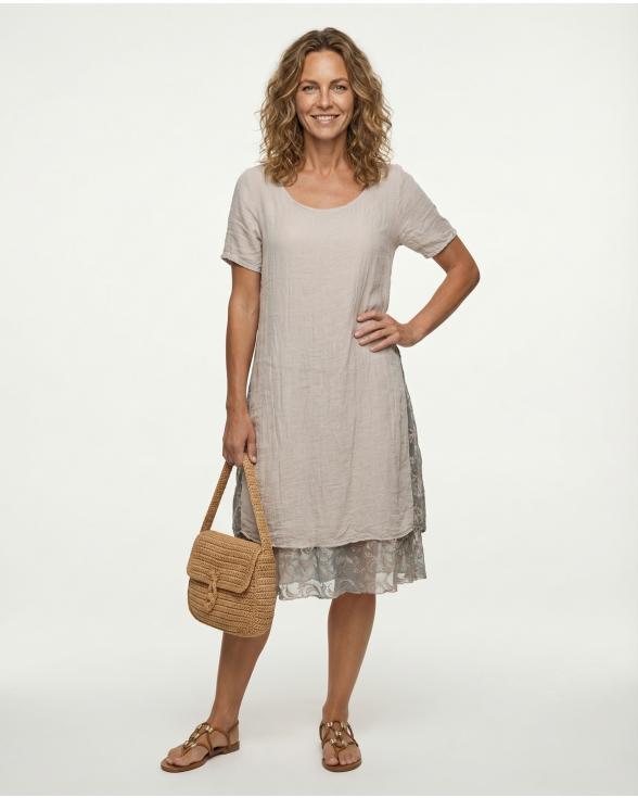 Kleid mit Spitze in  beige von Diana (Bild 1)