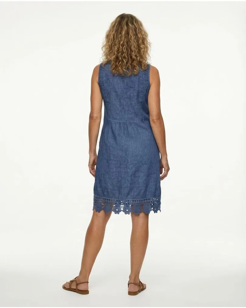 Kleid mit Spitze in  blau von Diana (Bild 4)
