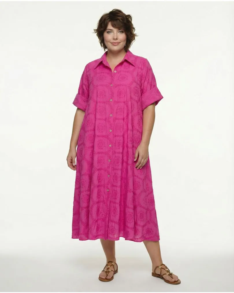 Kleid mit Stickerei in  pink von H. Trend (Bild 3)