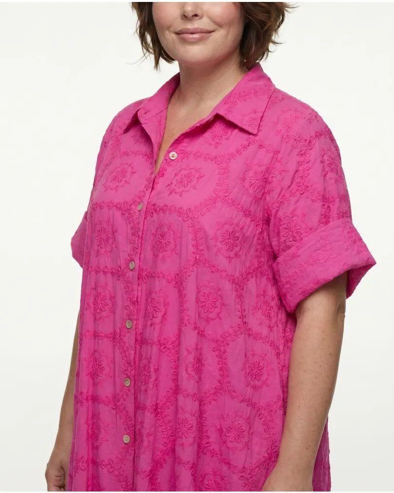 Kleid mit Stickerei in  pink von H. Trend (Bild 4)