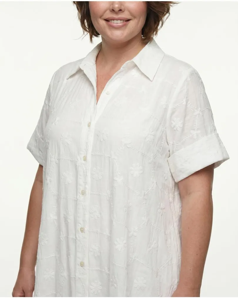 Kleid mit Stickerei in  wei� von H. Trend (Bild 5)