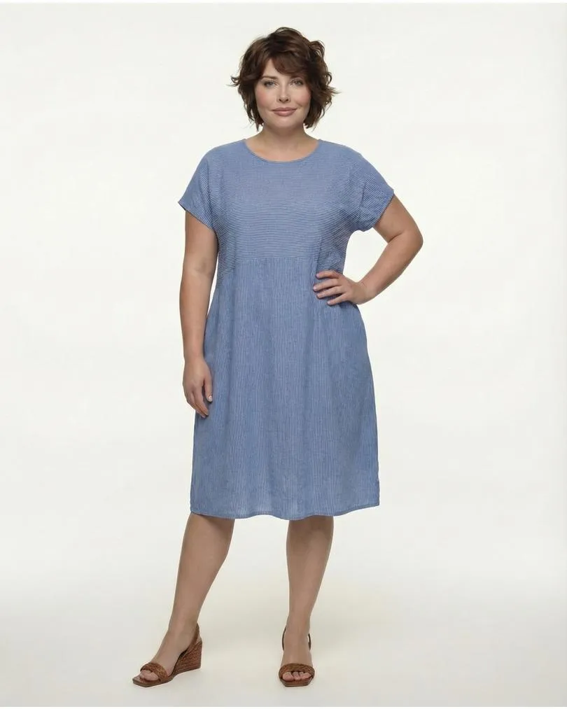 Kleid mit Streifen in  blau von Made in Italy (Bild 3)