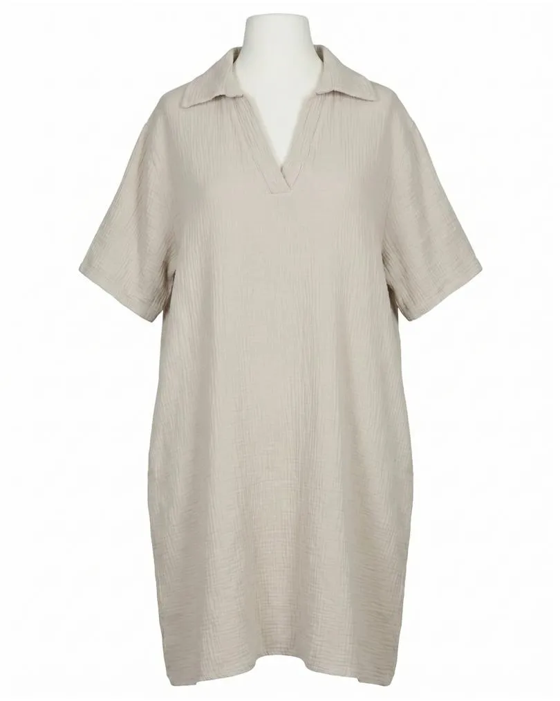 Kleid Musselin in  beige von Made in Italy (Bild 1)