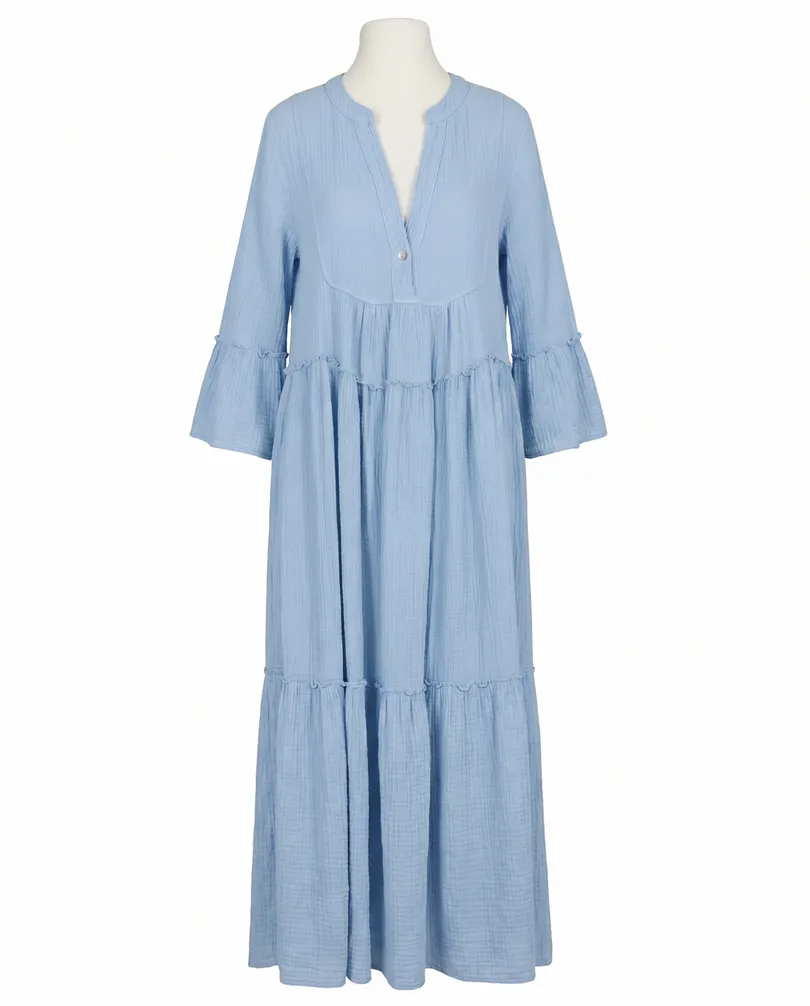 Kleid Musselin in  blau von Made in Italy (Bild 1)