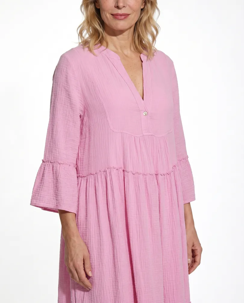 Kleid Musselin in  rosa von Made in Italy (Bild 4)